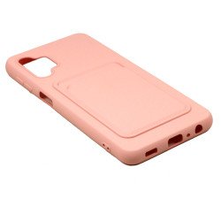 Slim TPU Soft Card Slot Holder Sleeve Case Cover for Samsung Galaxy A32 5G (Pink)